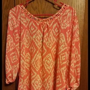 Pink and tan dress shirt